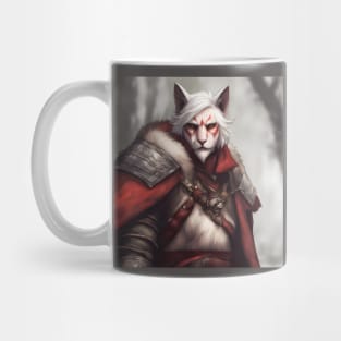 fantasy cat knight red Mug